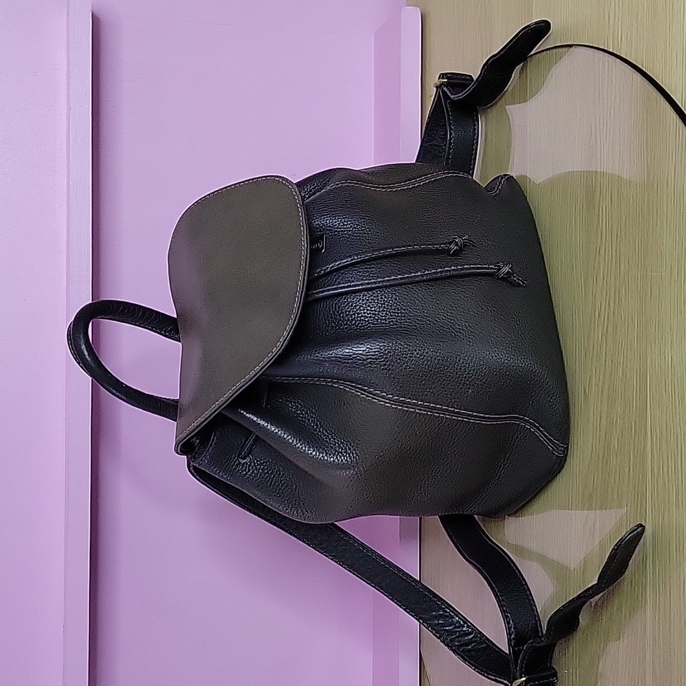 COACH 4911 VINTAGE SMALL BACKPACK BLACK NATURAL GRAIN LEATHER ITALY